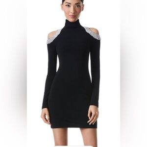 Alice + Olivia Delora Embellished Shoulder Cutout Mini Dress